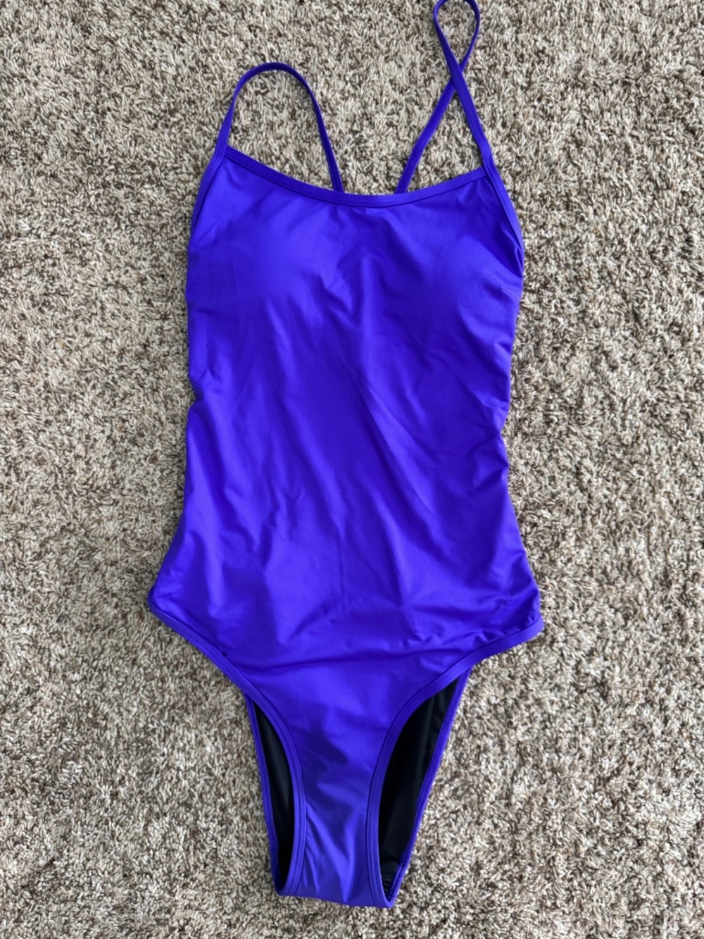 Beautikini one-piece swimsuit blue with colored hip straps size medium NEW
